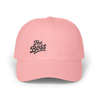 The Boss Classic Dad Hat – Embroidered Funny Statement Hat for Confident Leaders and Power Players. Black Letters