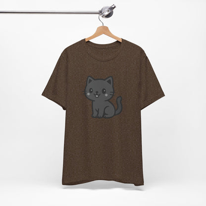 Cute Cat Graphic Tee Dark Theme – Kawaii Vector Design for Cat Lovers with Subtle Style