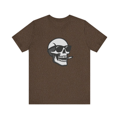 Cool Skull Graphic Tee Dark Theme – Smoking Skull Vector Design with Attitude
