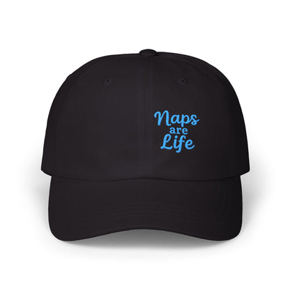 Naps Are Life Embroidered Classic Dad Hat – Cozy Comfort Hat for Nap Lovers, Rest Day Mood, and Chill Style. Blue Letters