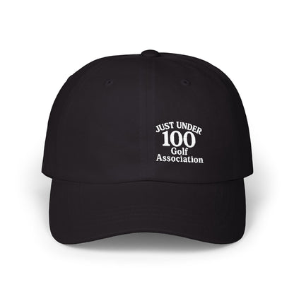 Just Under 100 Golf Classic Dad Hat – Embroidered Funny Golf Hat for Weekend Golfers and Casual Fairway Vibes. White Letters