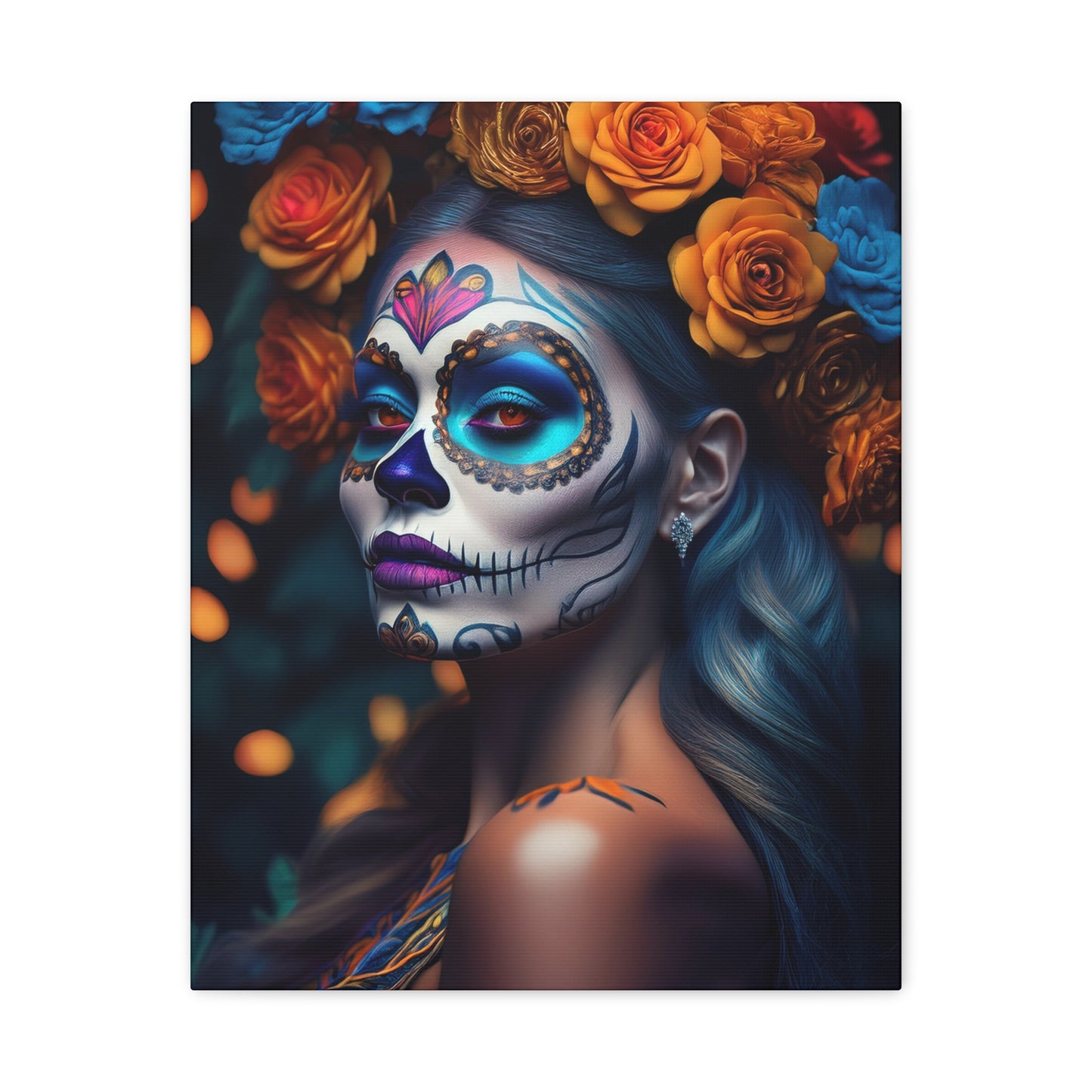 Dia de los Muertos Canvas Art | Day of the Dead - Stretched Matte Wall Decor 003