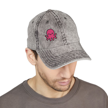 Cute Octopus Vintage Hat – Embroidered Kawaii Sea Creature Hat for Ocean Lovers and Tentacle Fans
