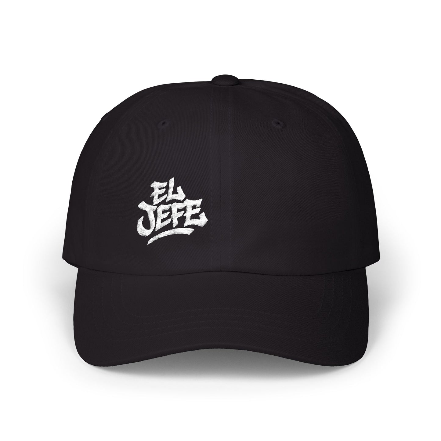 El Jefe Classic Dad Hat – Embroidered Bold Text Hat for Boss Energy, Leadership Style, and Latin Flair. White Letters