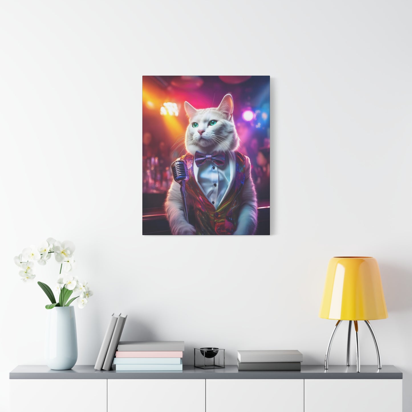 Purr-fectly Cool Lounge Cat Canvas Art | Stretched Matte Wall Decor 006