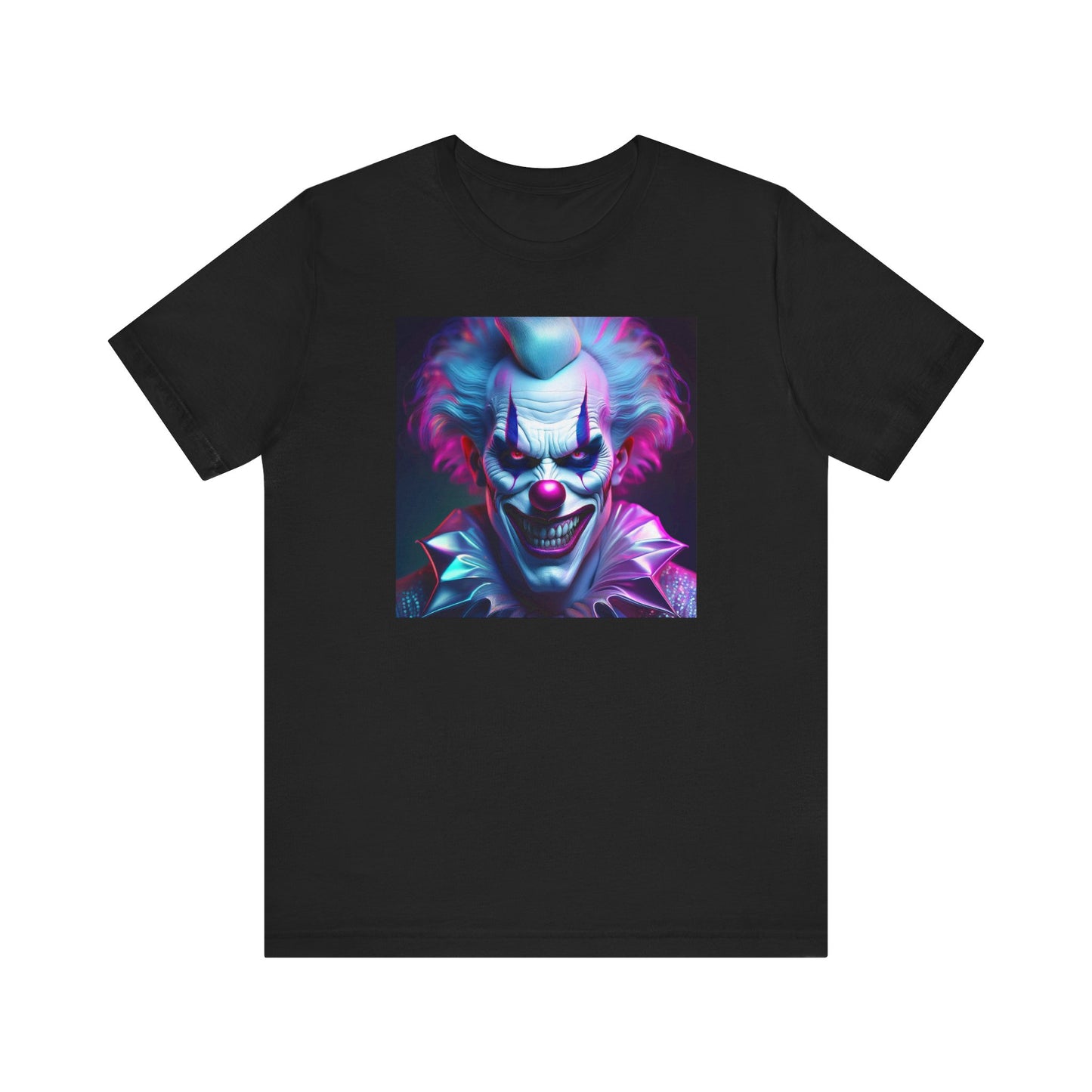 Scary Clown Halloween Shirt – Creepy Evil Clown Face Graphic Tee for Horror Fans. Unisex Jersey Short Sleeve Tee