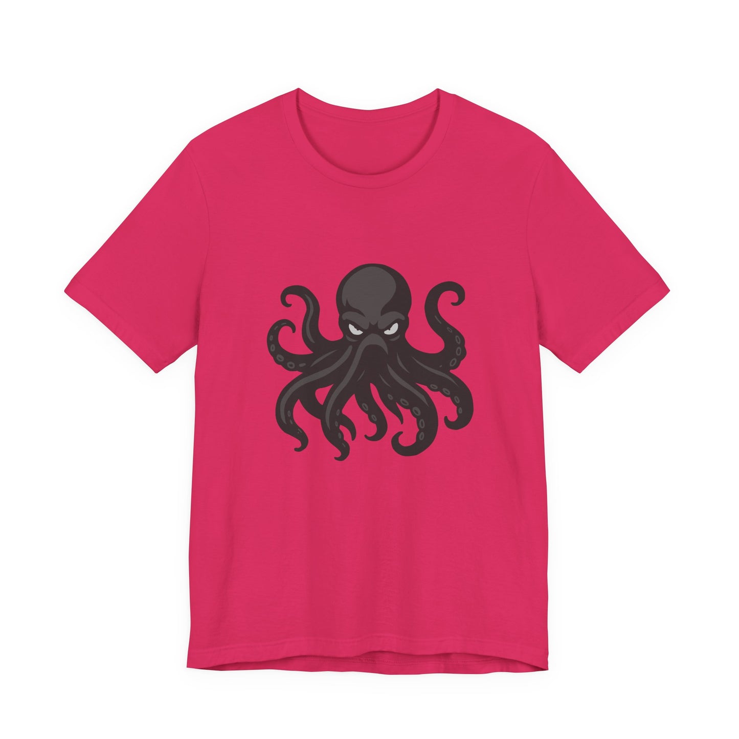 Dark Theme Octopus Graphic T-Shirt – Fierce Grayscale Tentacle Design on Black Tee with Bold Energy and Modern Ghost Effect. Unisex Jersey Short Sleeve Tee