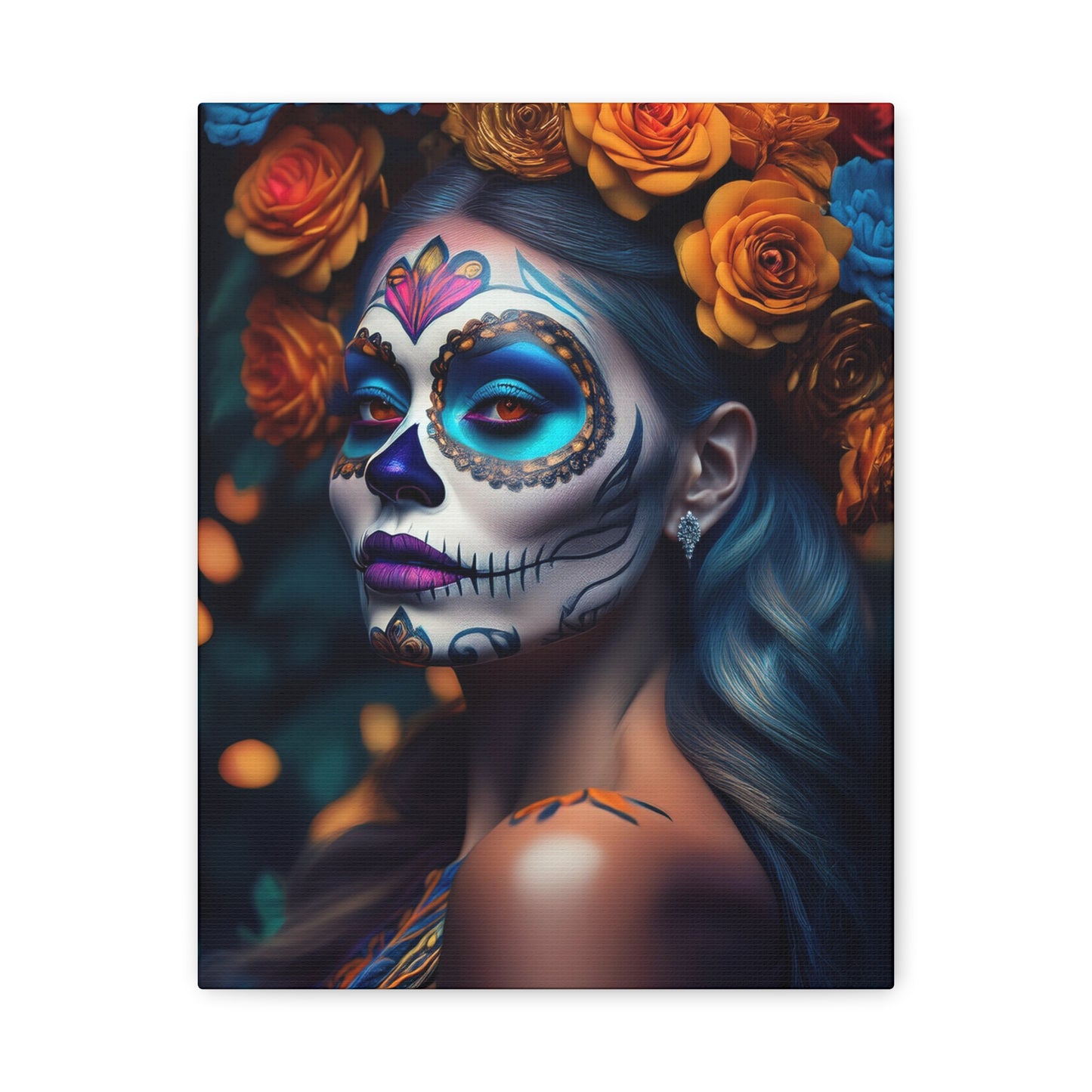 Dia de los Muertos Canvas Art | Day of the Dead - Stretched Matte Wall Decor 003