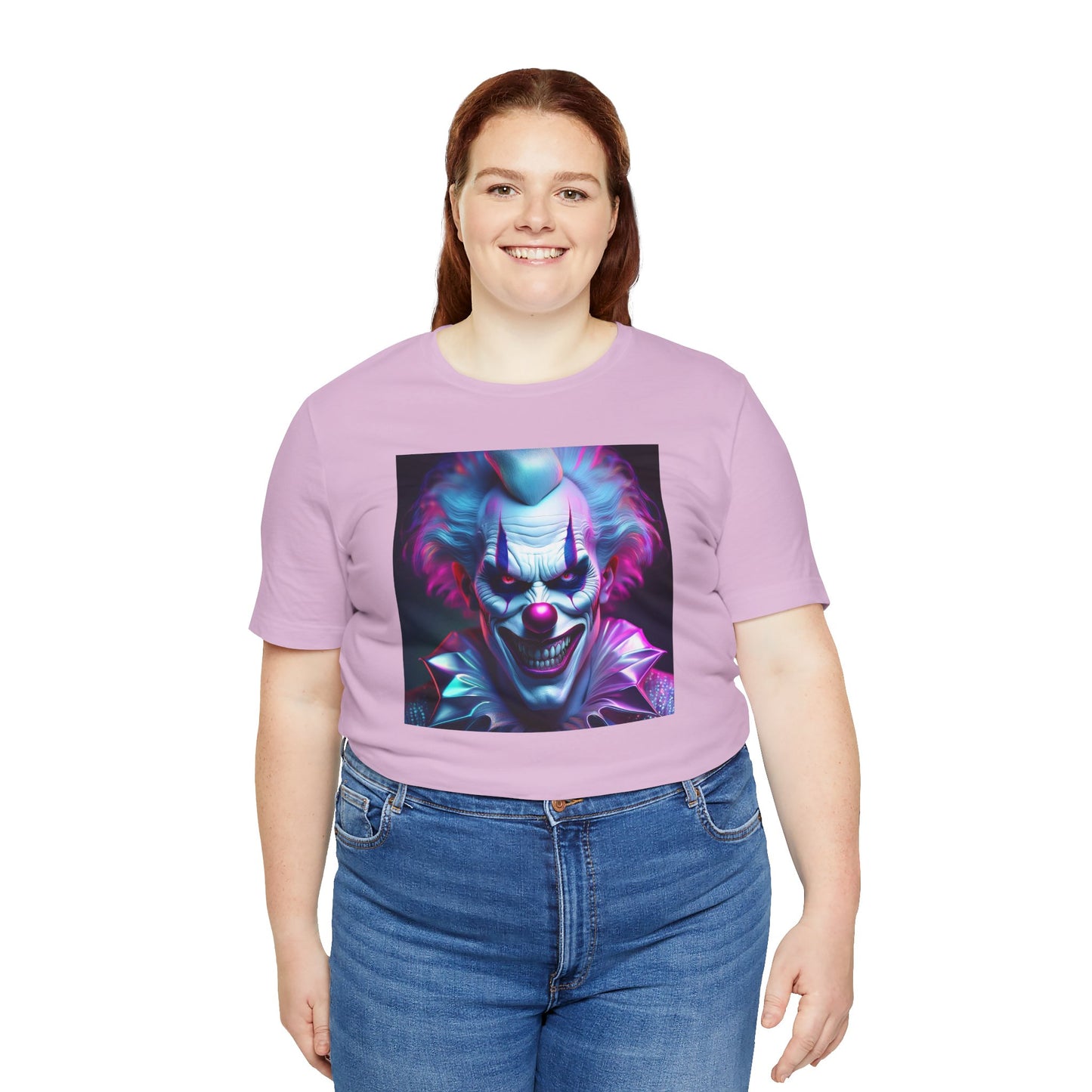 Scary Clown Halloween Shirt – Creepy Evil Clown Face Graphic Tee for Horror Fans. Unisex Jersey Short Sleeve Tee