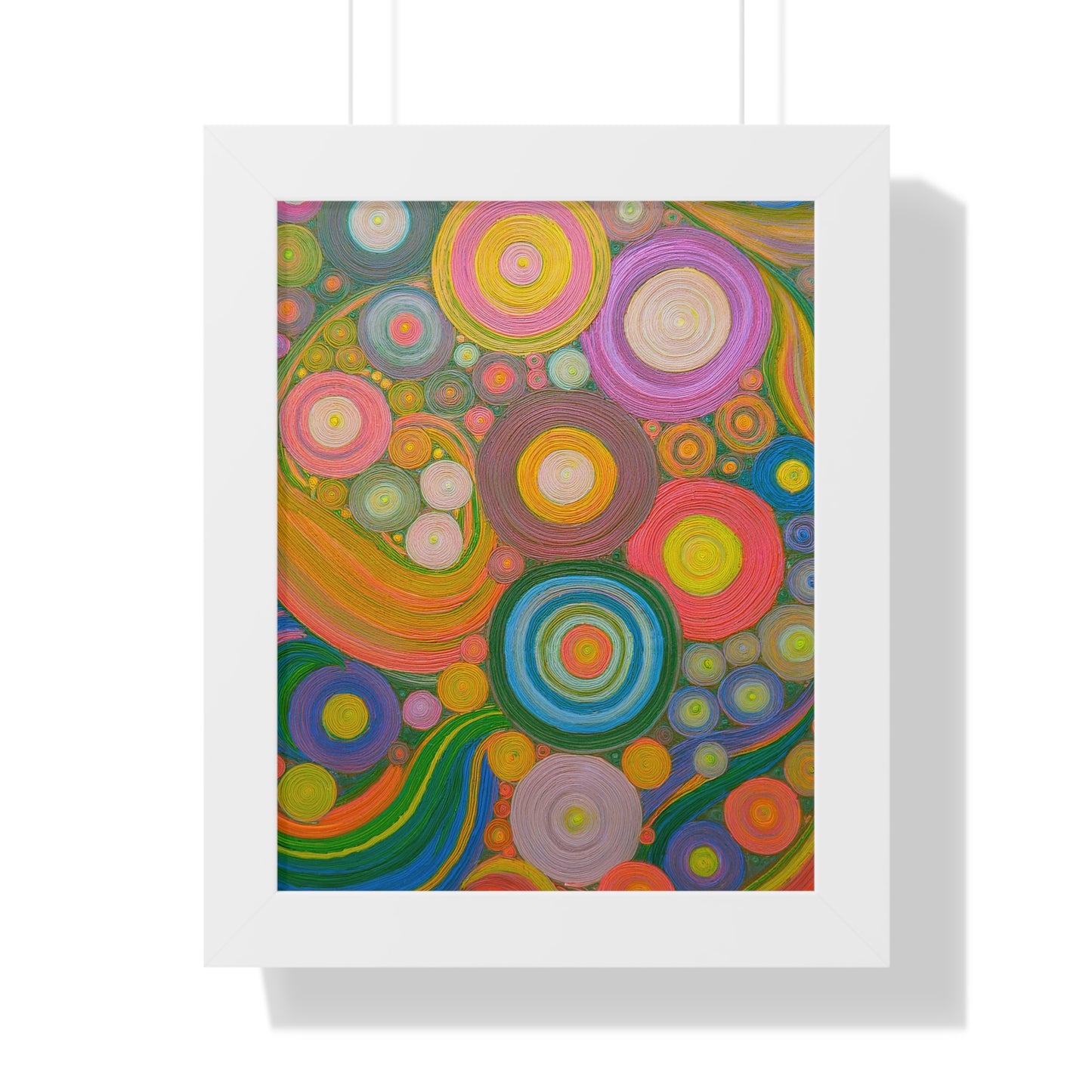 Seeing Circles Framed Vertical Poster - Vibrant Wall Art for Home Decor