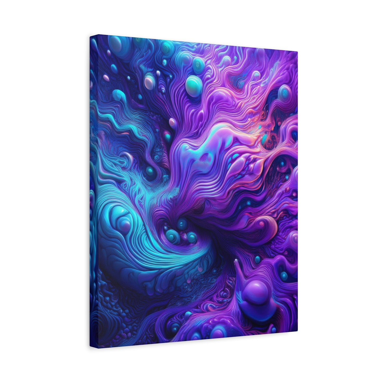 Ethereal Depths Vibrant Abstract Canvas Art - Matte Stretched Wall Decor