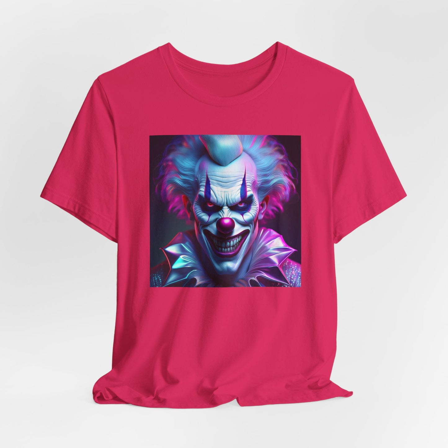 Scary Clown Halloween Shirt – Creepy Evil Clown Face Graphic Tee for Horror Fans. Unisex Jersey Short Sleeve Tee