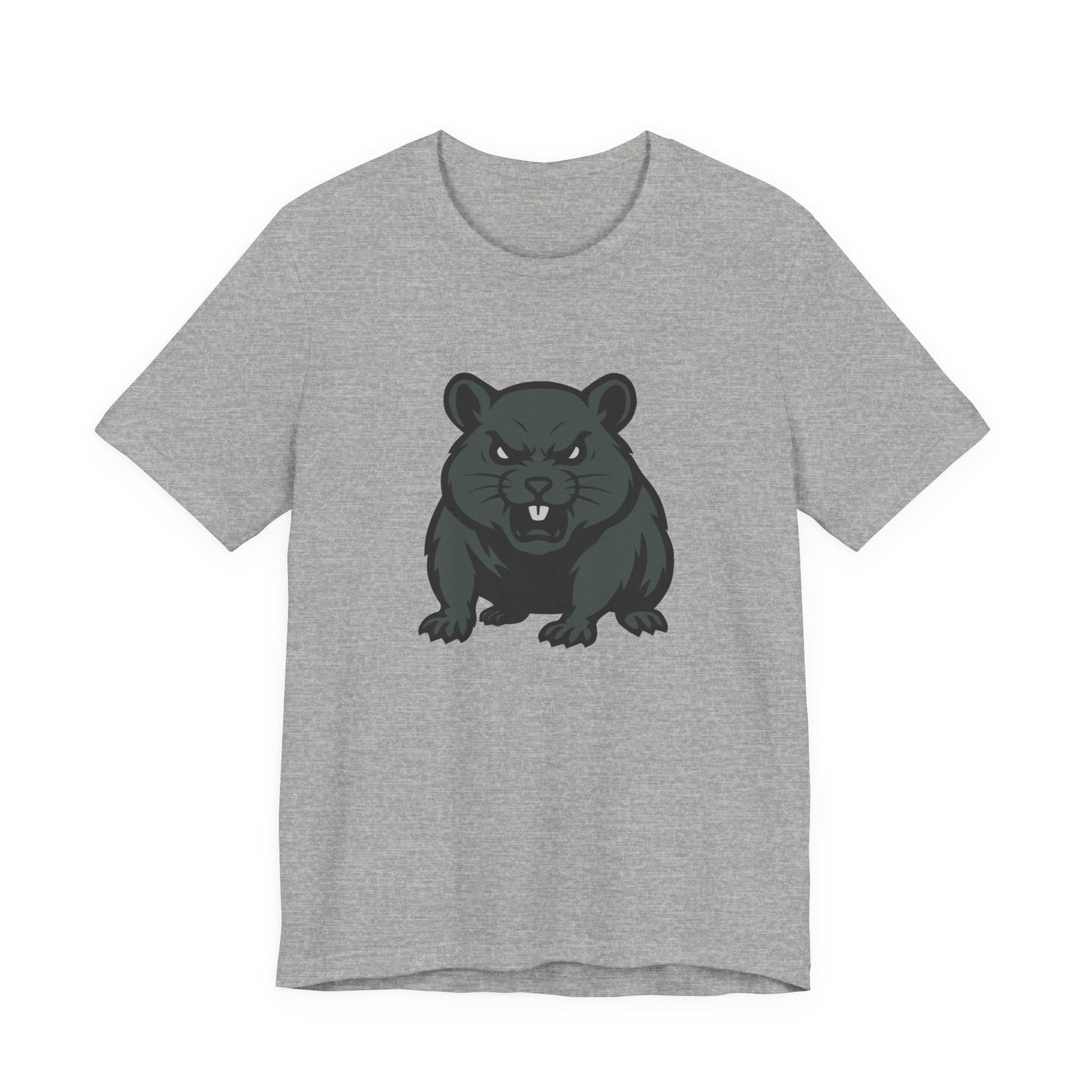 Angry Hamster Graphic T-Shirt – Intense Dark Theme Rodent Design on Black Tee for Streetwear, Humor, or Edgy Animal Style. Unisex Jersey Short Sleeve Tee