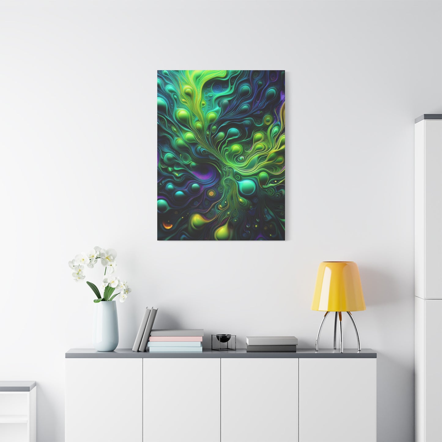 Alien Bubbles Canvas Art Print - Vibrant Colorful Decor