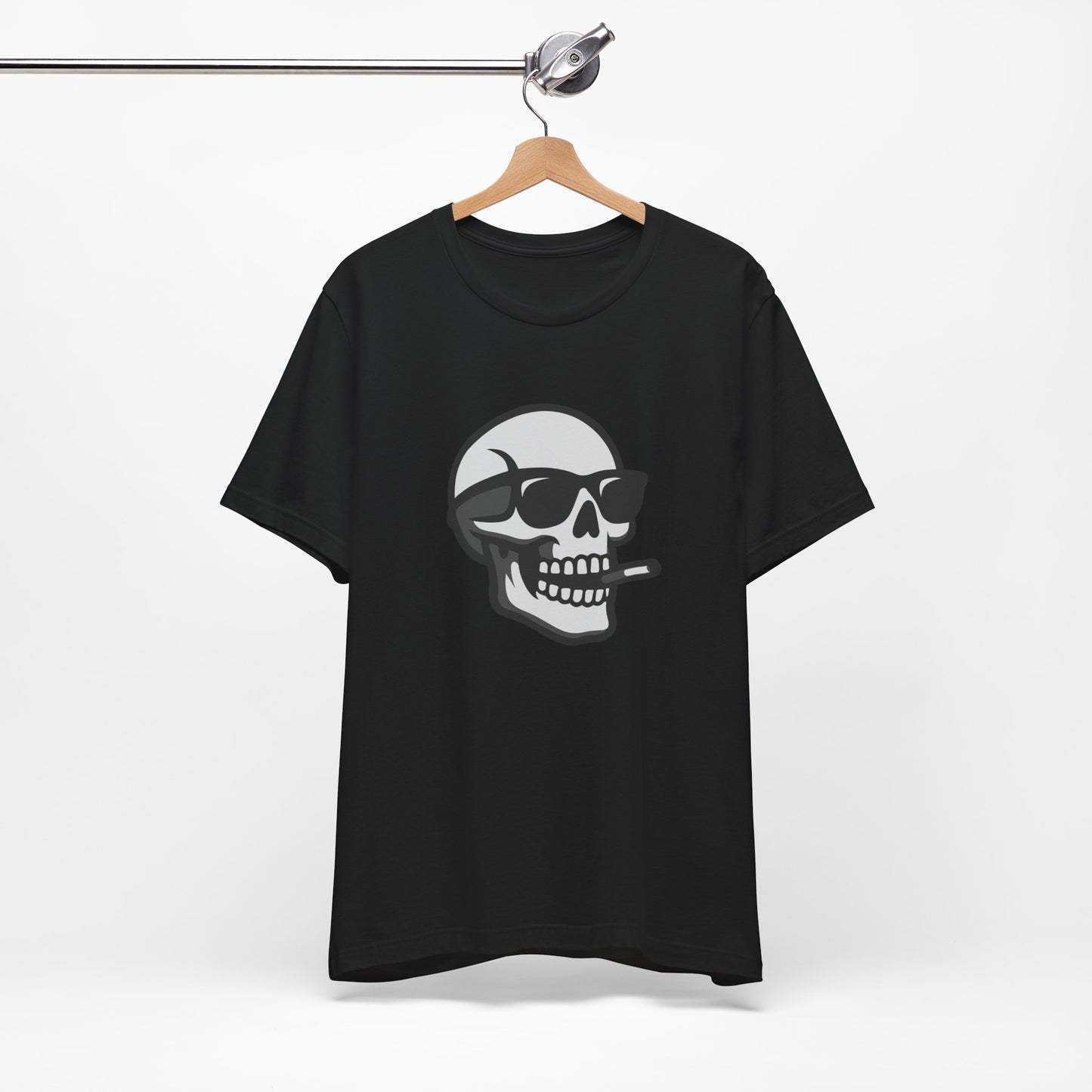 Cool Skull Graphic Tee Dark Theme – Smoking Skull Vector Design with Attitude