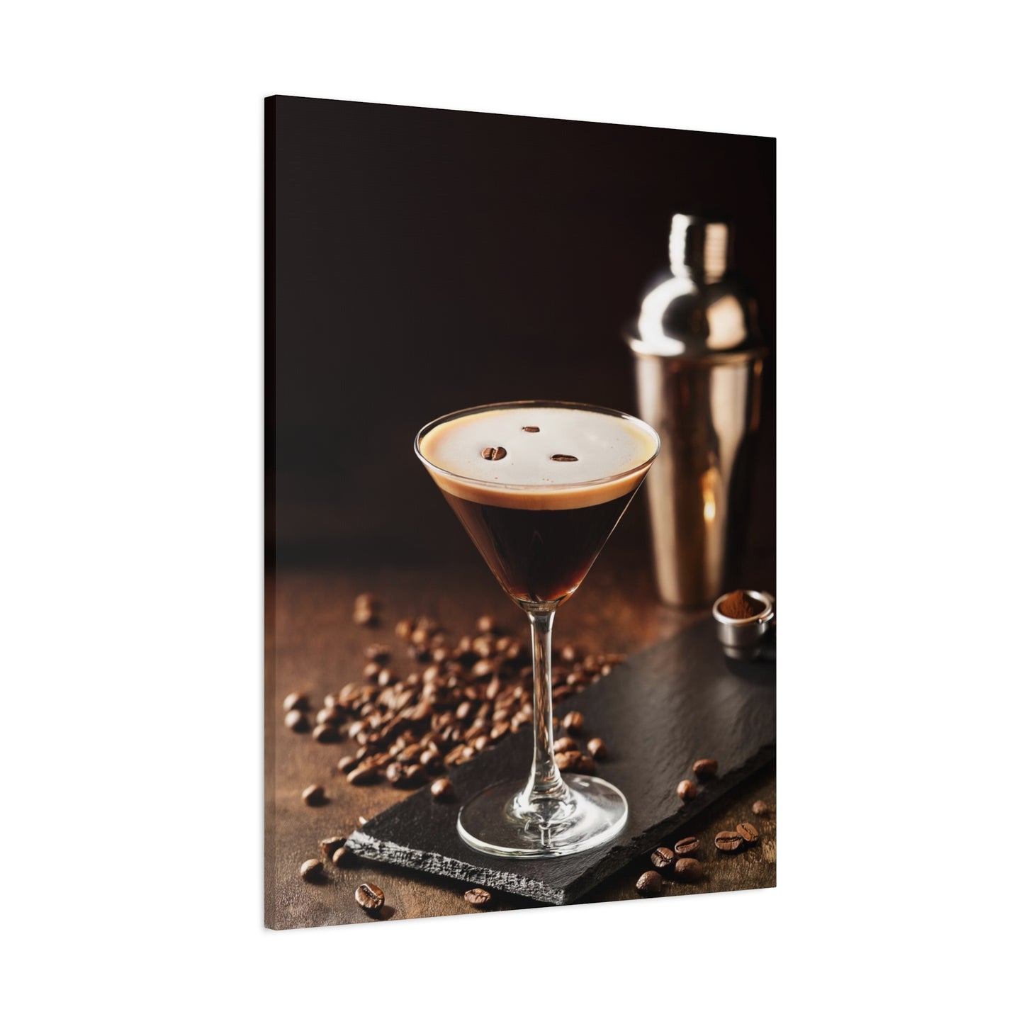 Espresso Martini customizable Canvas Art Print - Stretched Wall Decor for Home & Bar