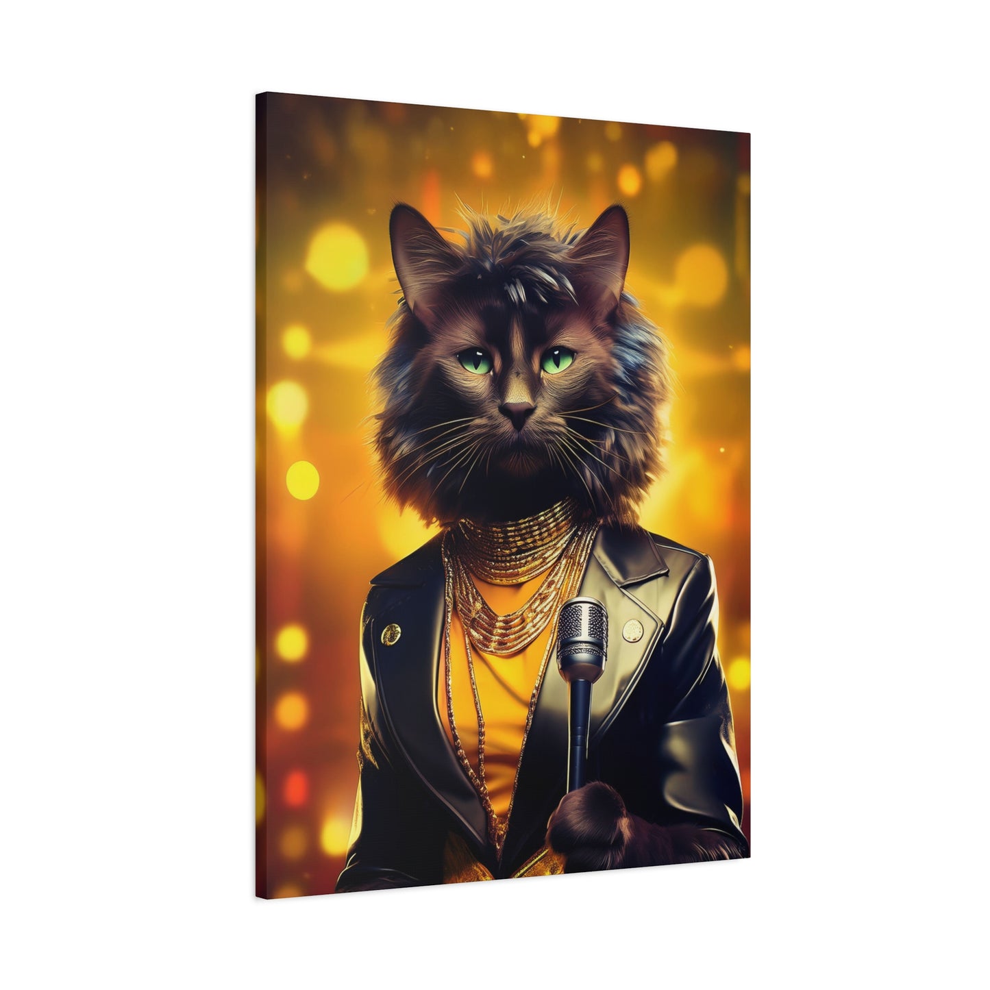 Purr-fectly Cool Lounge Cat Canvas Art | Stretched Matte Wall Decor 001