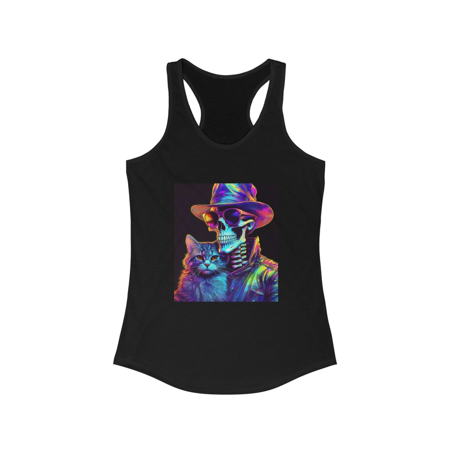 Cat with friend. Women's Ideal Racerback Tank