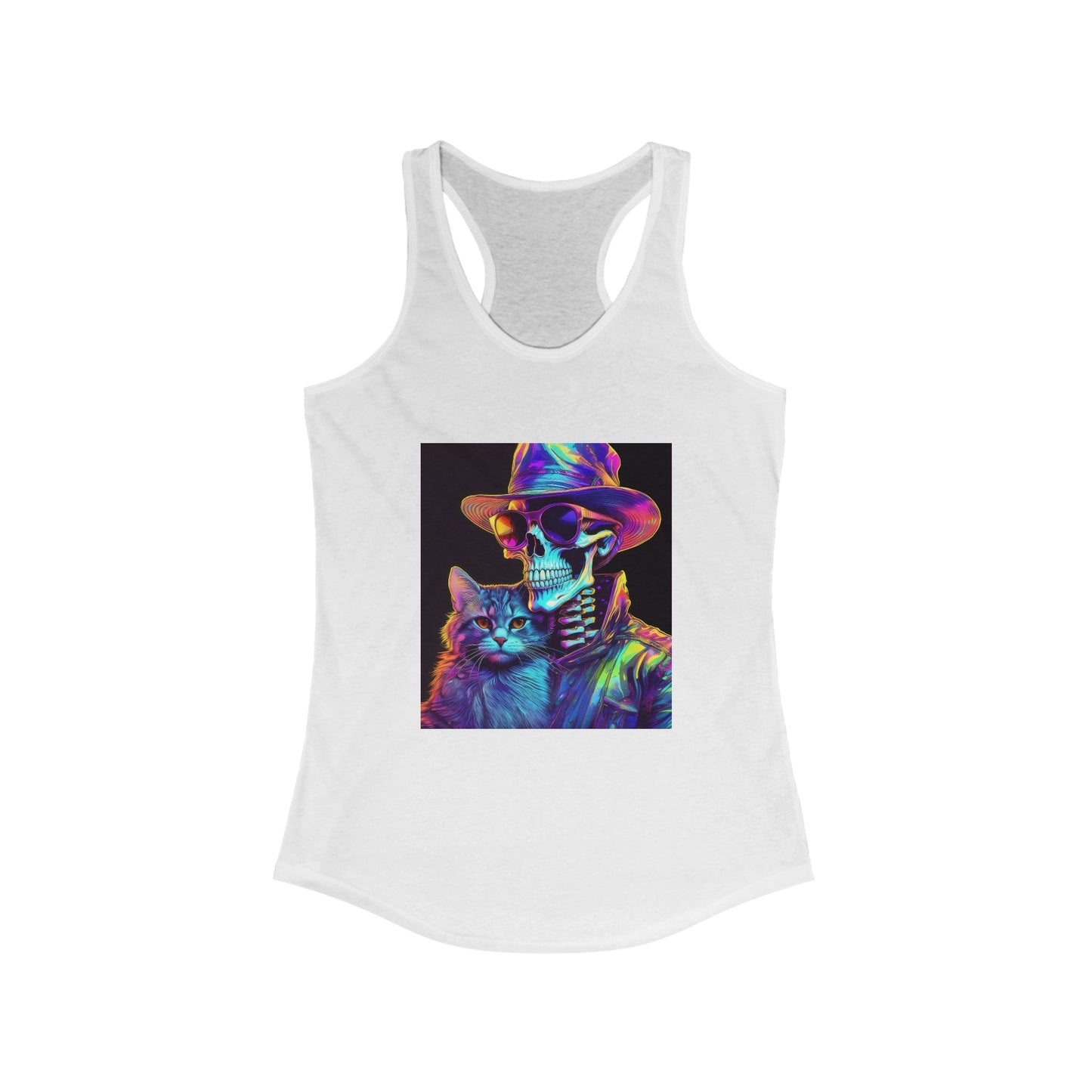 Cat with friend. Women's Ideal Racerback Tank