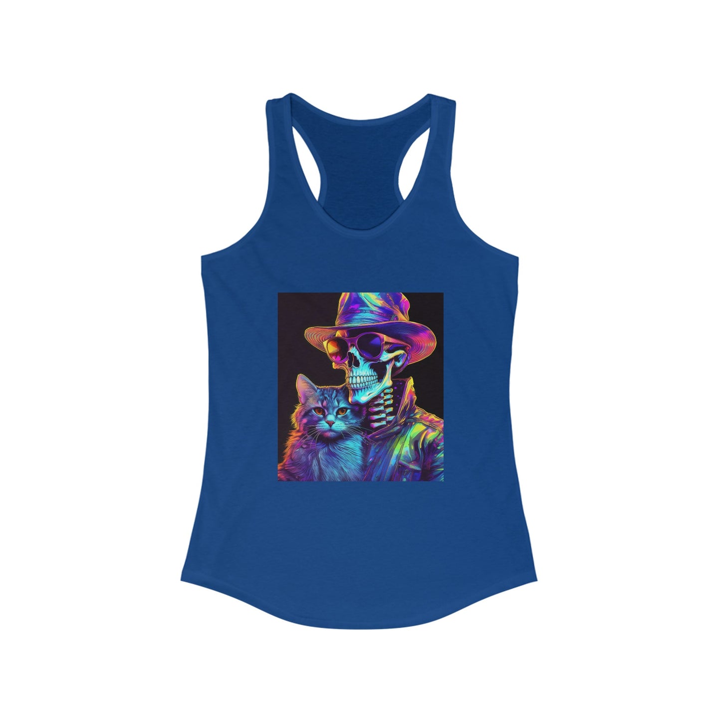 Cat with friend. Women's Ideal Racerback Tank