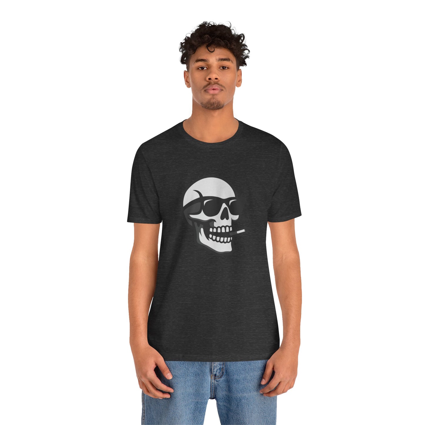 Cool Skull Graphic Tee Dark Theme – Smoking Skull Vector Design with Attitude