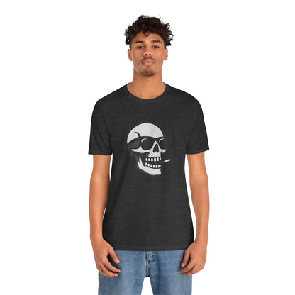 Cool Skull Graphic Tee Dark Theme – Smoking Skull Vector Design with Attitude