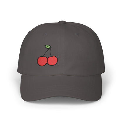 Cherries Classic Dad Hat – Embroidered Red Fruit Hat with Bold Minimalist Design and Subtle Sass