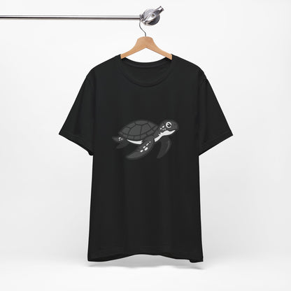 Sea Turtle Graphic Tee Dark Theme – Peaceful Ocean Vector Design with Minimalist Style