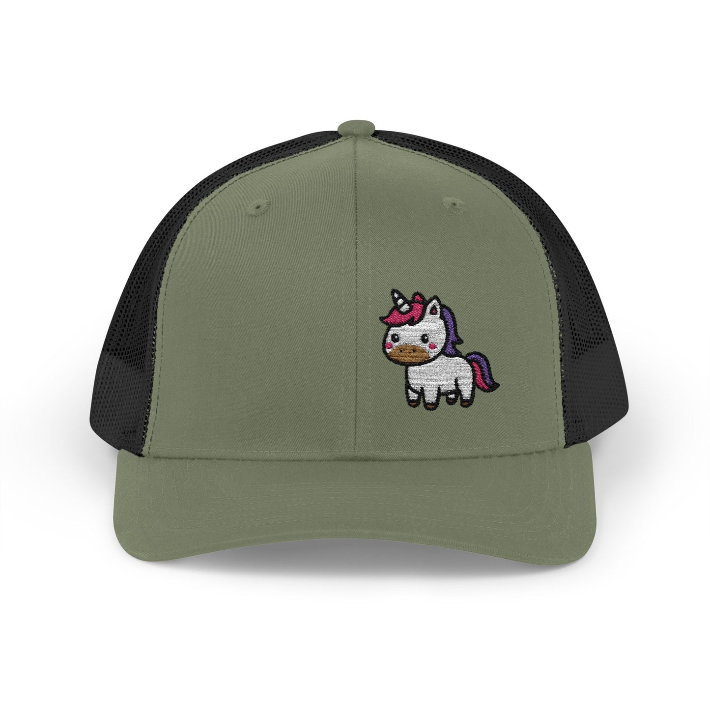 Cute Unicorn Trucker Hat – Embroidered Kawaii Unicorn Hat with Rainbow Tail for Magical Vibes and Whimsical Style