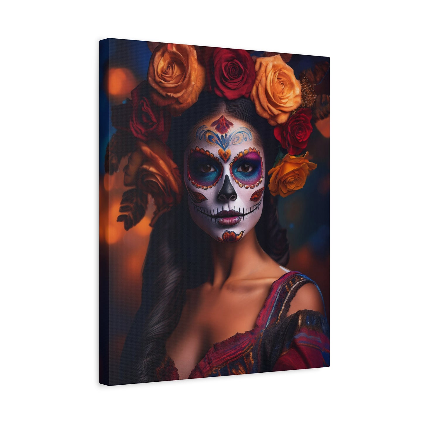 Dia de los Muertos Canvas Art | Day of the Dead - Stretched Matte Wall Decor 009