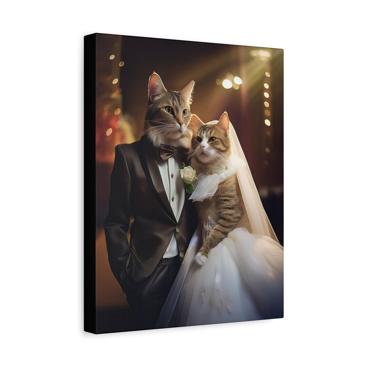 Cat Wedding Day Canvas Art | Stretched Matte Wall Decor 002