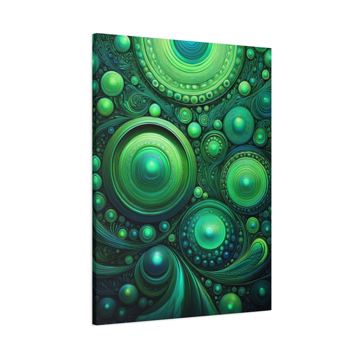 Verde Future Abstract Green Canvas Art - Stretched Matte Wall Decor