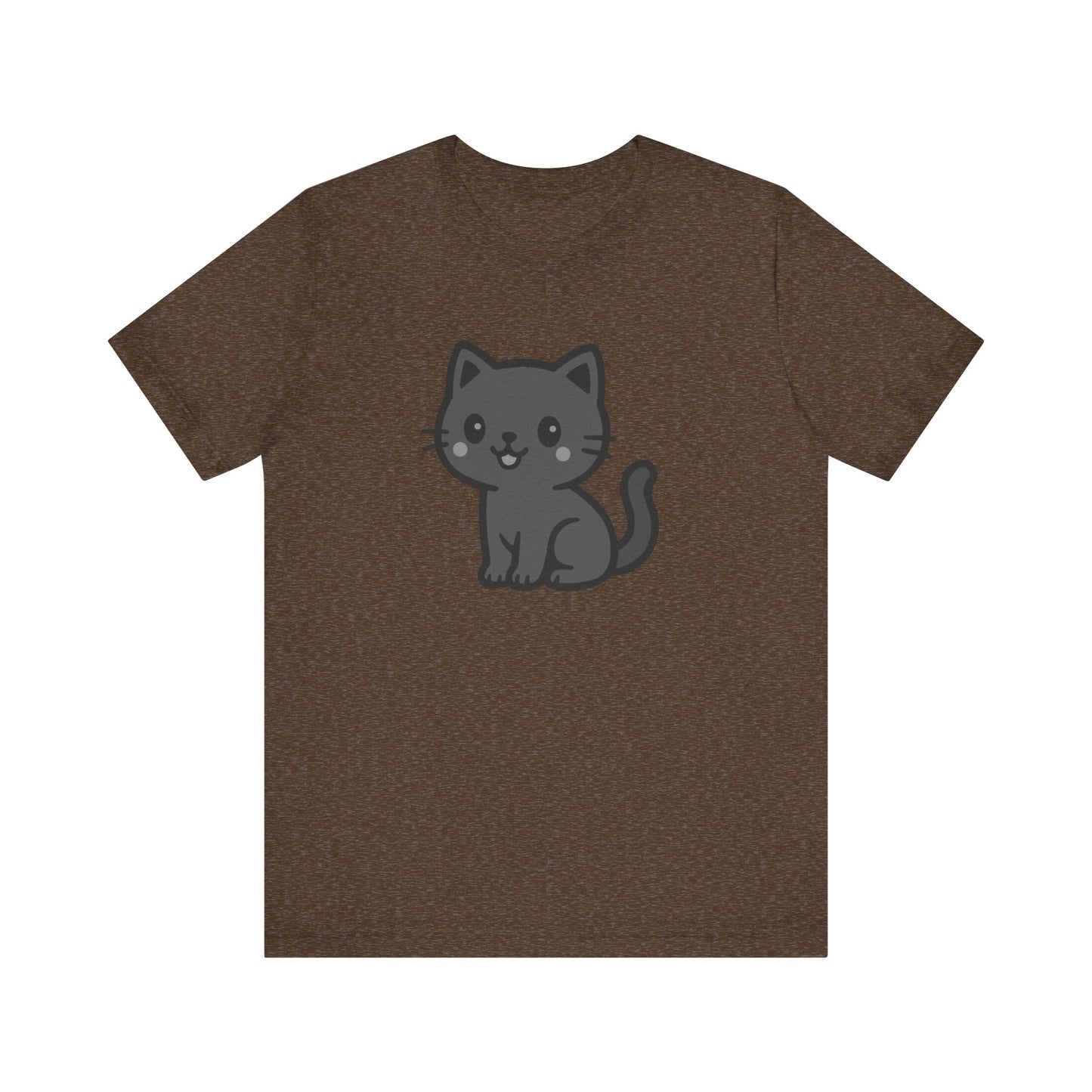Cute Cat Graphic Tee Dark Theme – Kawaii Vector Design for Cat Lovers with Subtle Style