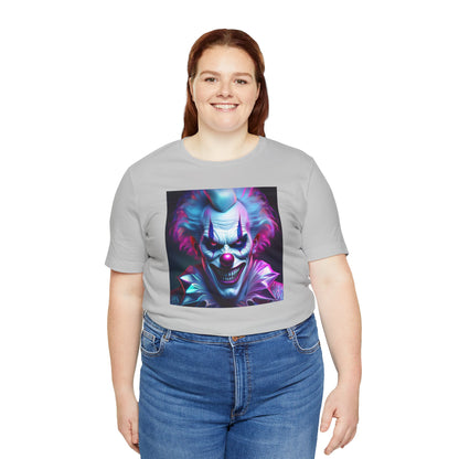 Scary Clown Halloween Shirt – Creepy Evil Clown Face Graphic Tee for Horror Fans. Unisex Jersey Short Sleeve Tee