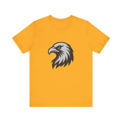 Eagle Head Graphic T-Shirt – Bold Dark Theme Grayscale Bird of Prey Design on Black Tee with Fierce Detail and Modern Ghost Effect. Unisex Jersey Short Sleeve Tee