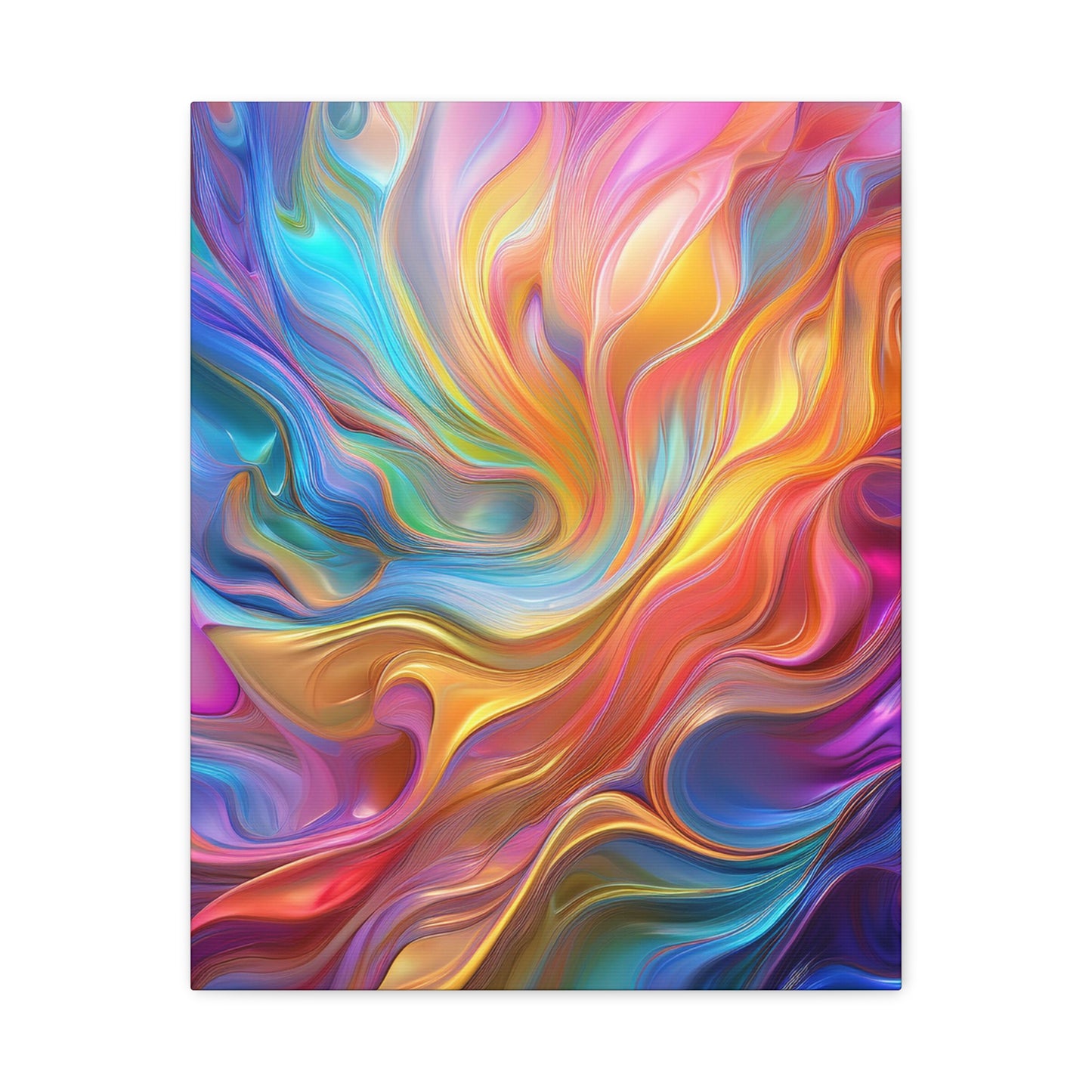 Waves of Radiance Vibrant Abstract Canvas Wall Art