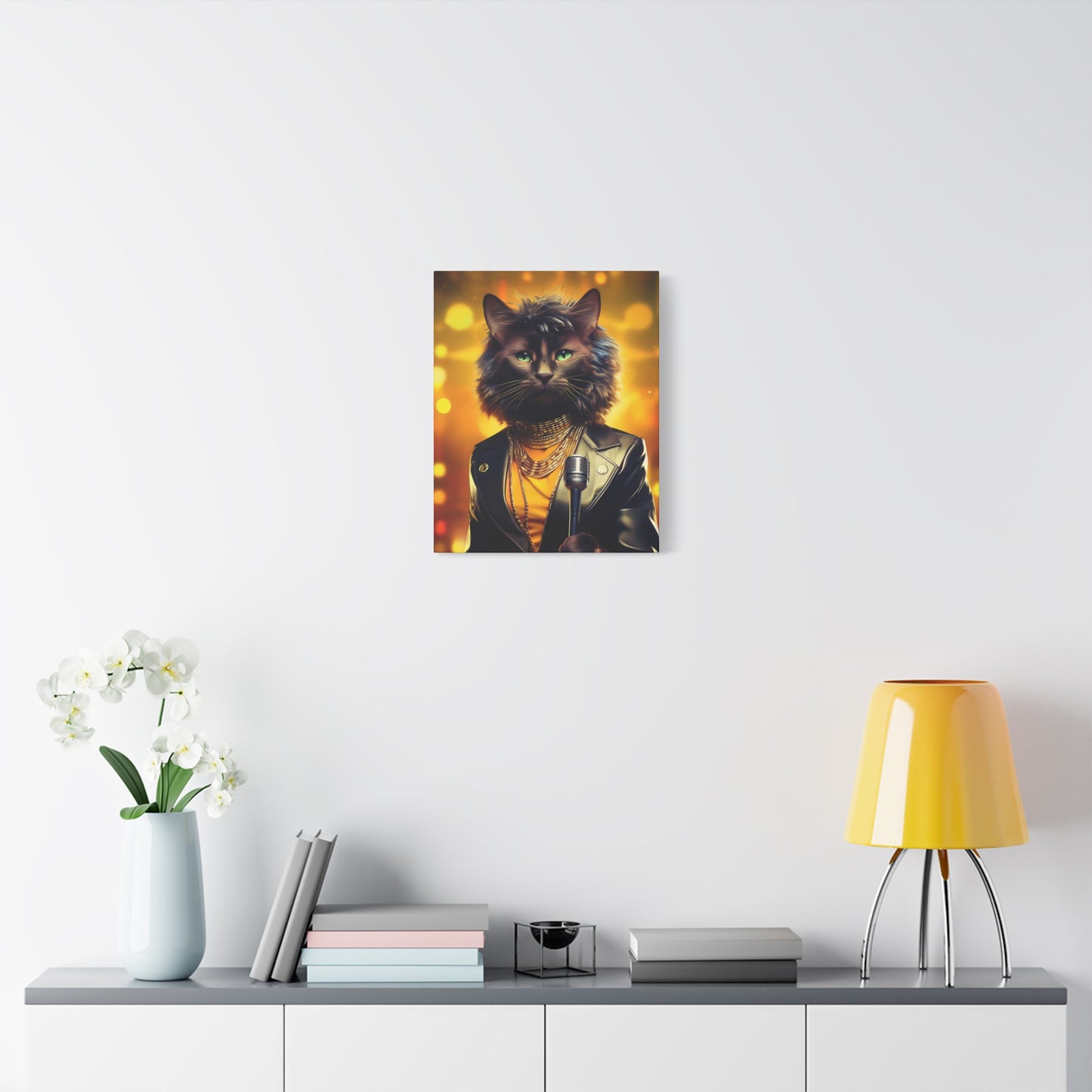 Purr-fectly Cool Lounge Cat Canvas Art | Stretched Matte Wall Decor 001