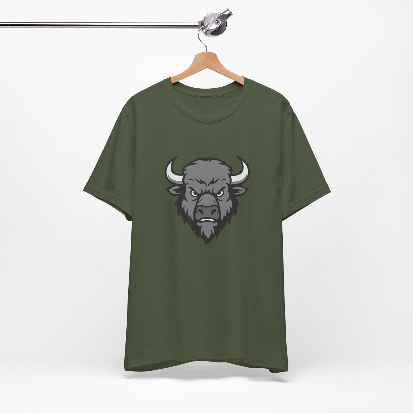 Buffalo Head Graphic Tee Dark Theme – Powerful Vector Bison Design for Bold Style