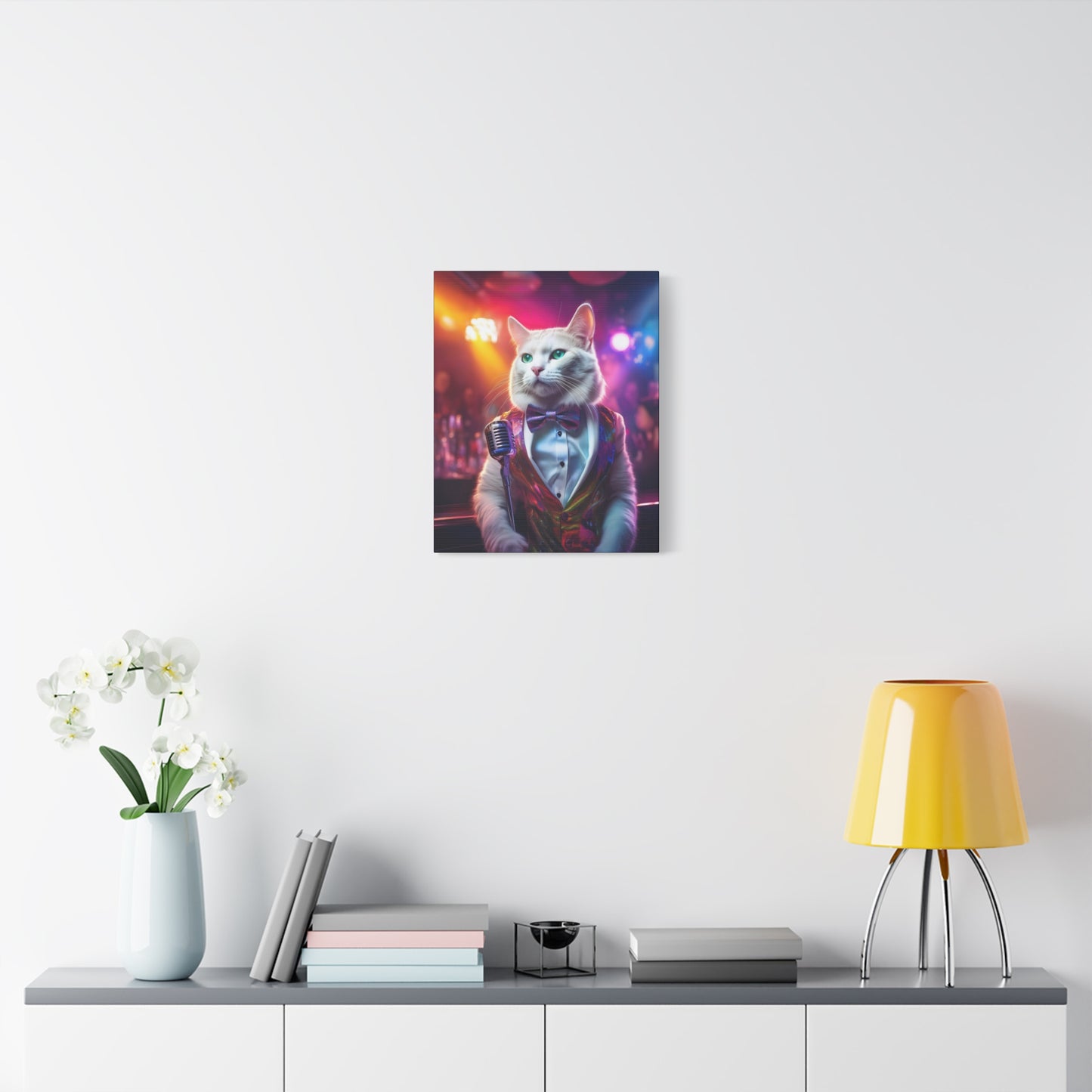 Purr-fectly Cool Lounge Cat Canvas Art | Stretched Matte Wall Decor 006