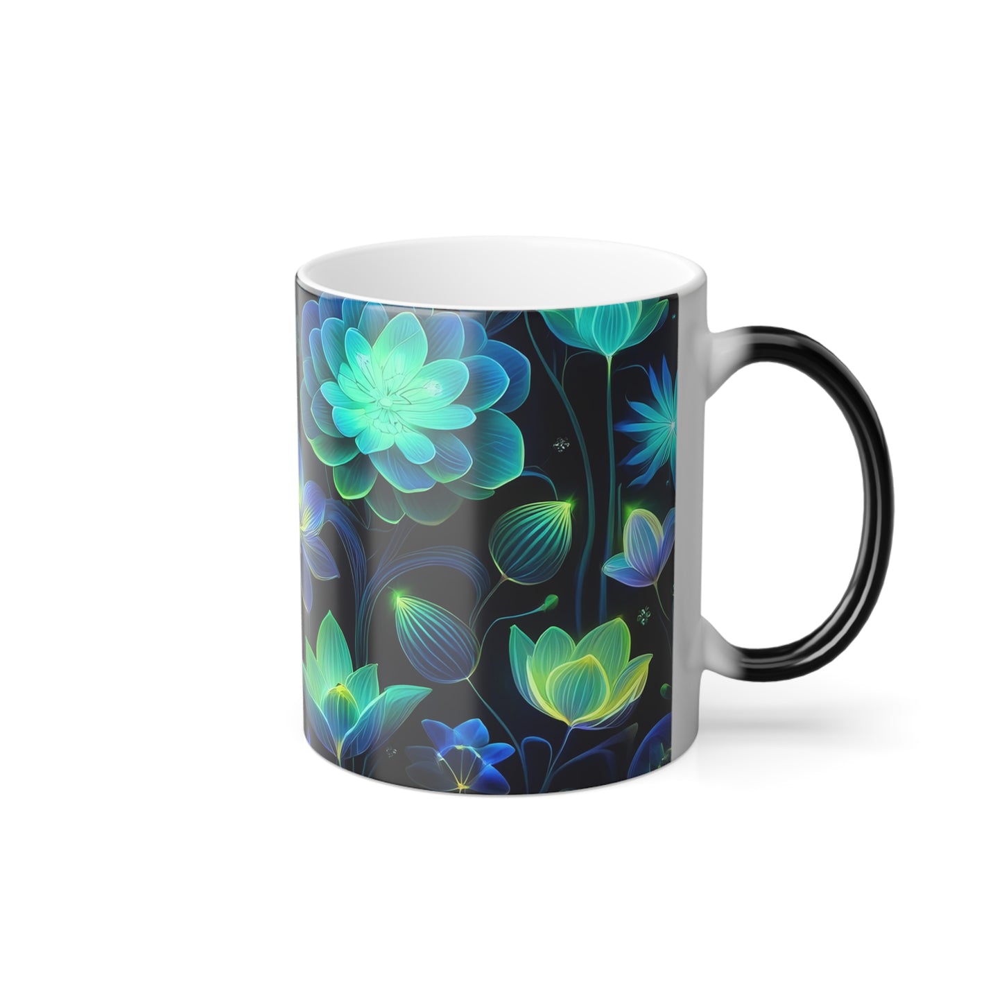 Neon Floral Color Morphing Mug, 11oz