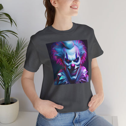 Scary Clown Halloween Shirt – Creepy Evil Clown Face Graphic Tee for Horror Fans. Unisex Jersey Short Sleeve Tee