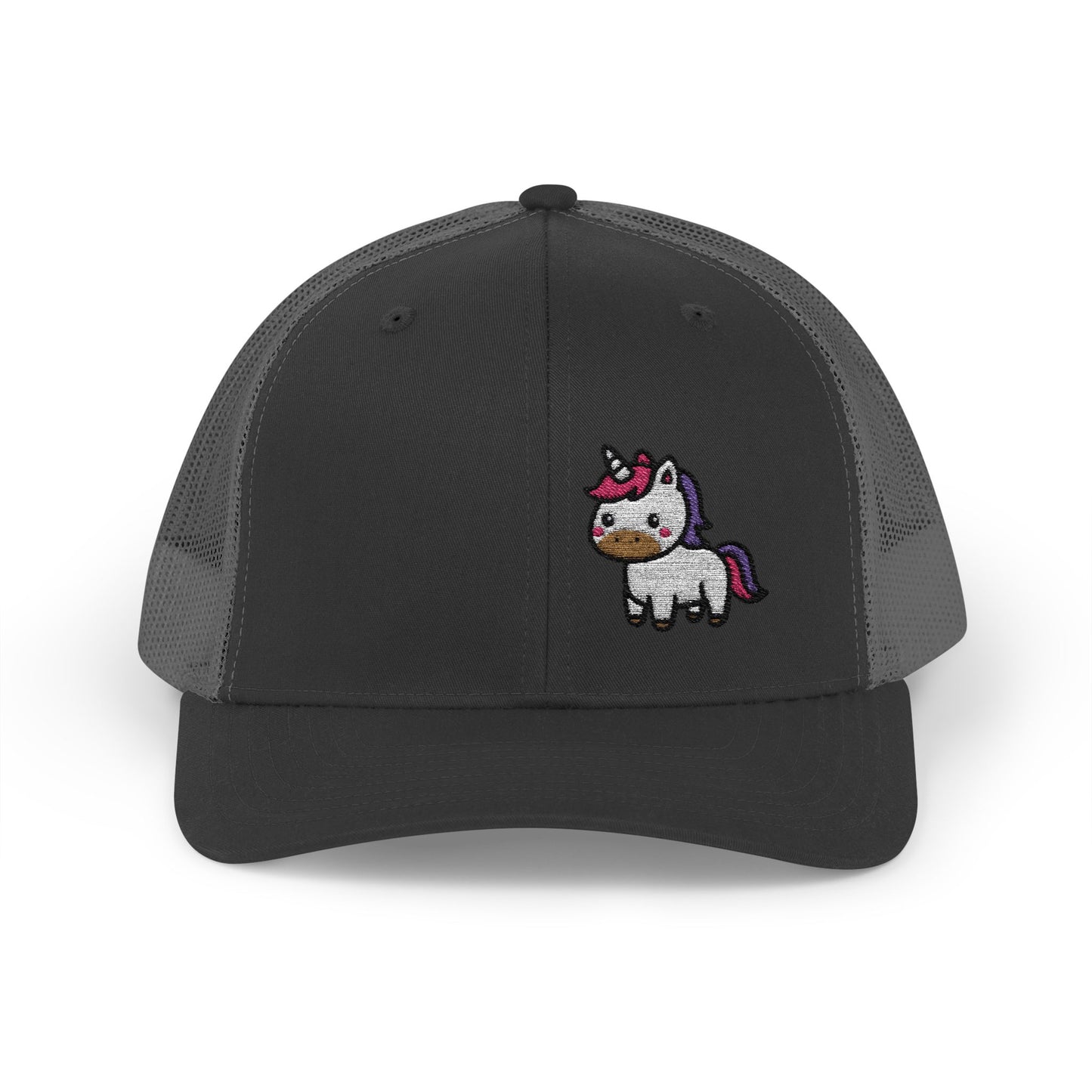 Cute Unicorn Trucker Hat – Embroidered Kawaii Unicorn Hat with Rainbow Tail for Magical Vibes and Whimsical Style