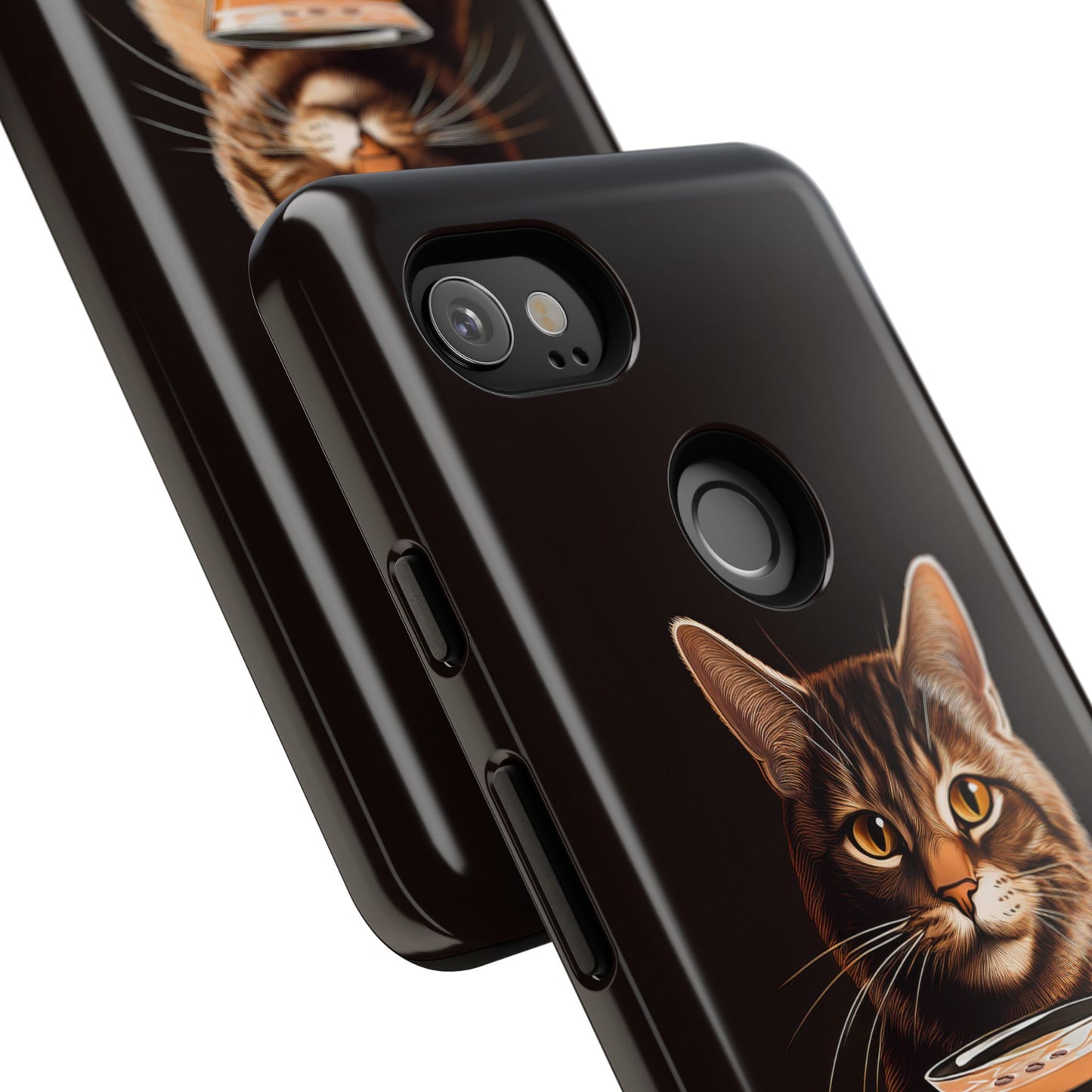 Sophisticated Cat with Espresso Martini Cell Phone Case 001