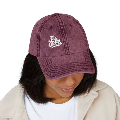 El Jefe Vintage Hat – Embroidered Bold Text Hat for Boss Energy, Leadership Style, and Latin Flair