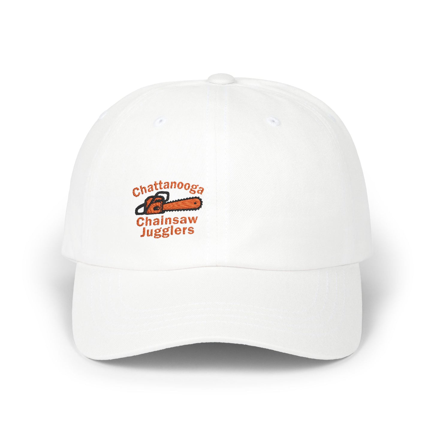 Chattanooga Chainsaw Jugglers Classic Dad Hat – Embroidered Hat with Retro Circus Chaos and Dangercore Energy