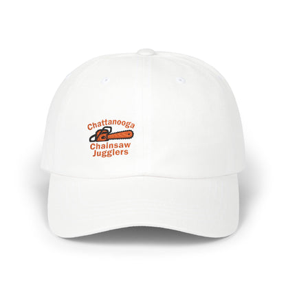Chattanooga Chainsaw Jugglers Classic Dad Hat – Embroidered Hat with Retro Circus Chaos and Dangercore Energy