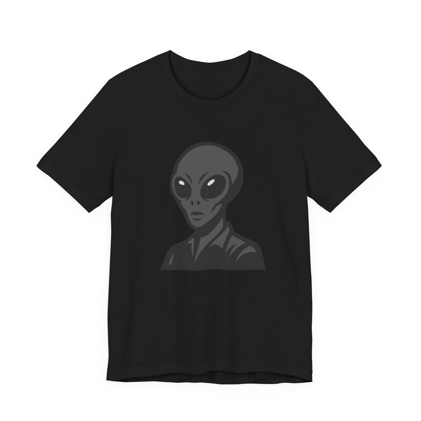 Alien Head Graphic Tee Dark Theme – Extraterrestrial Vector Design for Sci-Fi Fans