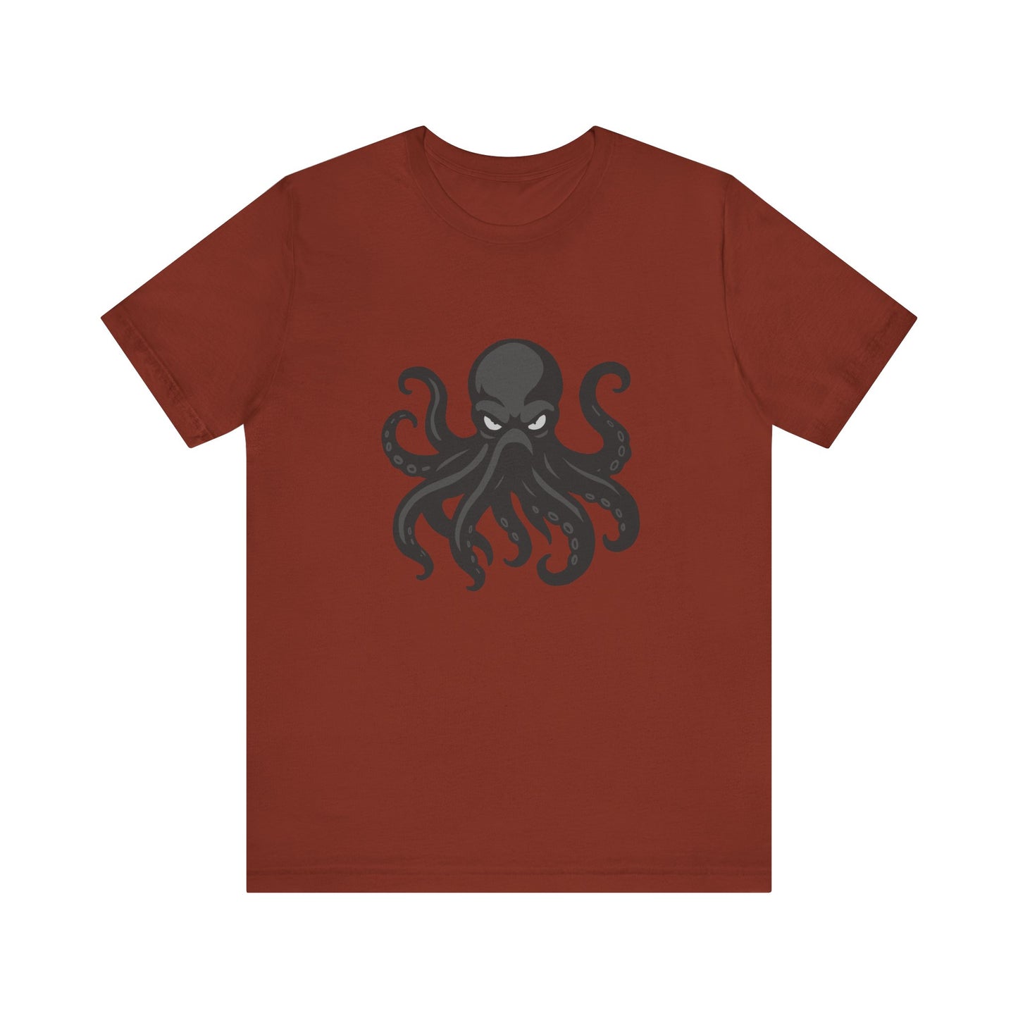 Dark Theme Octopus Graphic T-Shirt – Fierce Grayscale Tentacle Design on Black Tee with Bold Energy and Modern Ghost Effect. Unisex Jersey Short Sleeve Tee