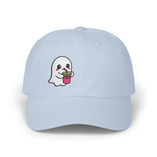 Cute Ghost Classic Dad Hat – Embroidered Kawaii Ghost Drinking Hat for Halloween Vibes and Everyday Boo Energy