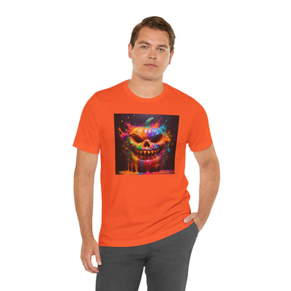Neon Splatter Pumpkin Halloween Shirt – Vibrant Dripping Jack-o’-Lantern Graphic Tee for Bold Spooky Style